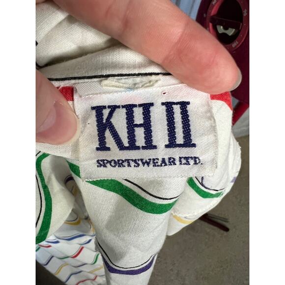 Shirt dress 1980s primary stripes red blue purple pockets - Picture 10 of 11